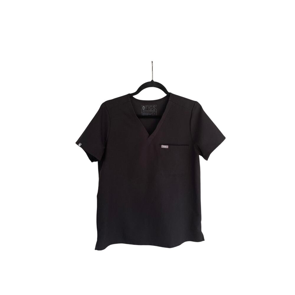 FIGS Scrub Top Women’s S Small Black V-Neck Technical Collection FW1000